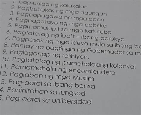 Lagyan Ng Tsek Ang Patlang Kung Ang Pangyayari Ay Nakatulong Upang