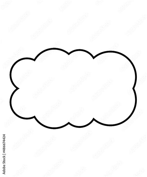 Cloud, outline cloud shape illustration, speech bubble, outline cloud ...