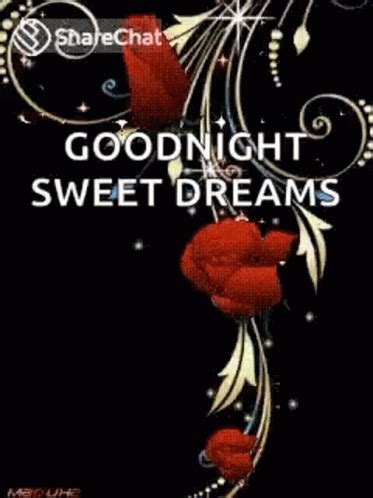 A Black Background With Red Flowers And The Words Goodnight Sweet