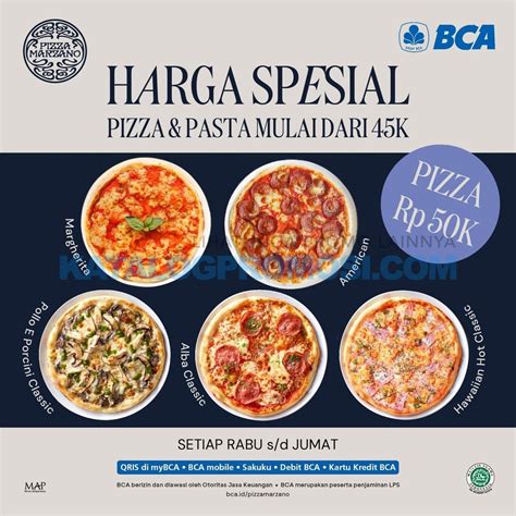 Promo PIZZA MARZANO BCA HARGA SPESIAL PIZZA PASTA Mulai Rp 45RIBU