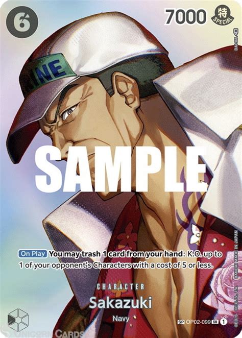 OP02 099 Sakazuki Super Rare Alternative Art One Piece TCG Card