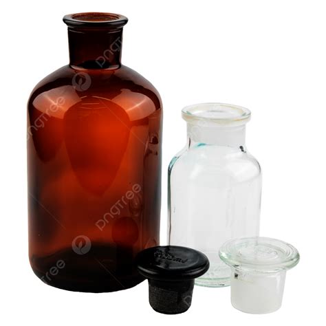 Two Brown And Transparent Jars Brown Chemistry Experiment PNG