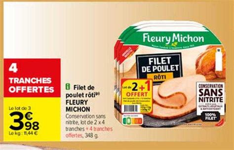 Promo Filet De Poulet Rôti Fleury Michon chez Carrefour iCatalogue fr