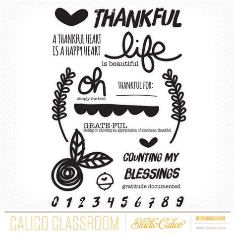 Gratitude Documented At Studio Calico Class Stamp Set Thankful