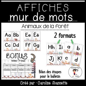 French Word Wall Cards Affiches Pour Le Mur De Mots By Caroline Joannette