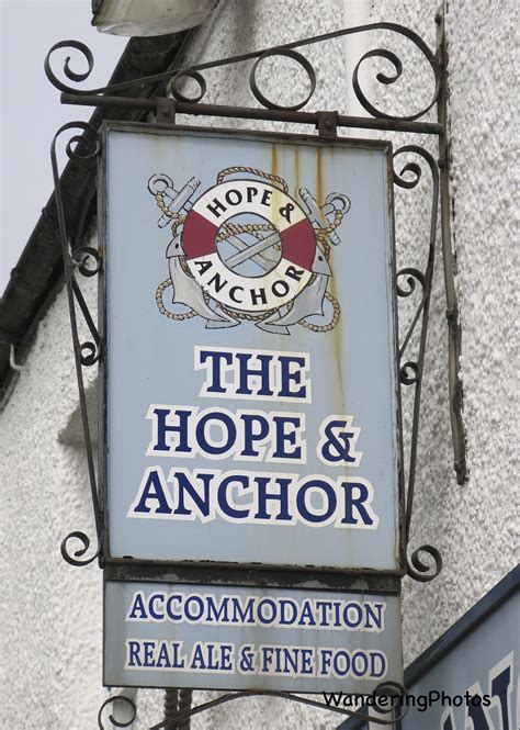 Pub Sign For The Hope And Anchor Alnmouth Northumberland England Pub