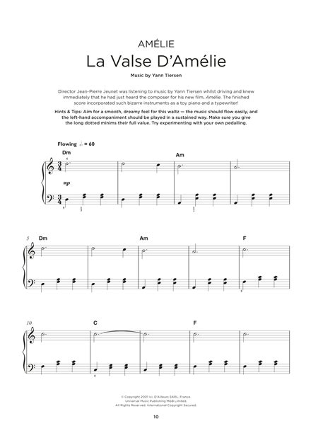 La Valse D Amelie By Yann Tiersen Sheet Music For Really Easy Piano At