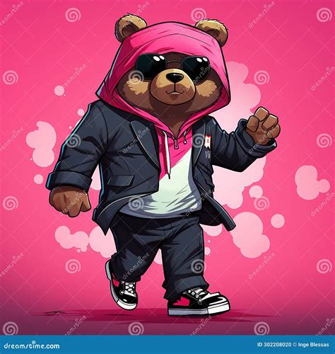 Cartoon Character Bear Dressed In Apink Hoodie Stock Illustration Illustration Of Hoodie