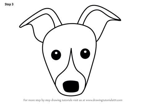 How To Draw A Whippet Dog Face For Kids Animal Faces For Kids Step By