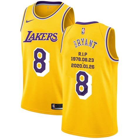 Mens Los Angeles Lakers 8 Kobe Bryant Yellow Rip Signature Swingman Jerseys