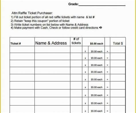 Raffle Ticket Template Excel | Free Resume Templates