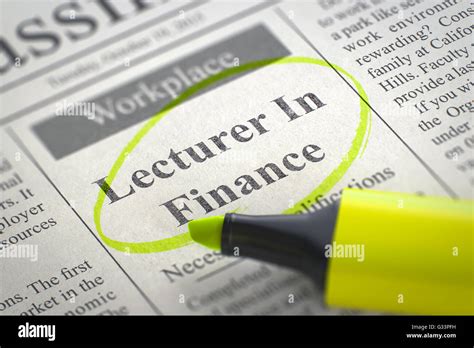 hiring lecturer  finance stock photo alamy