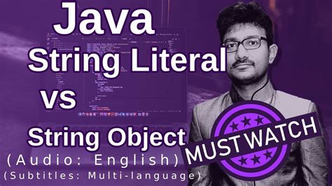 Java String Literal Vs String Object Java Course Youtube