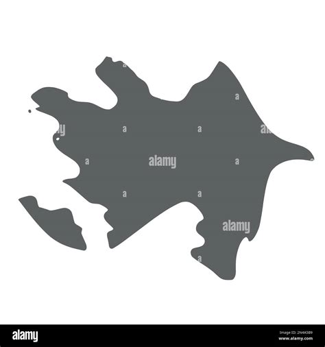 Azerbaijan Smooth Grey Silhouette Map Of Country Area Simple Flat