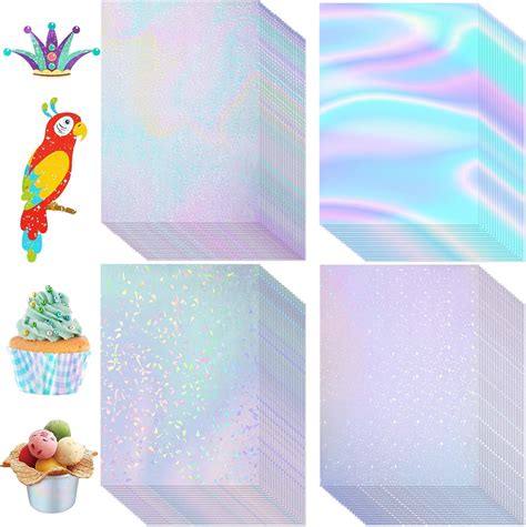 Sheets Holographic Sticker Paper Transparent Holographic A Vinyl