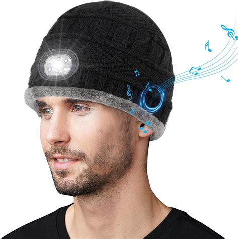 Gukkk Bonnet Bluetooth Avec Led Lampe Homme Idee Cadeau Noel Unisexe