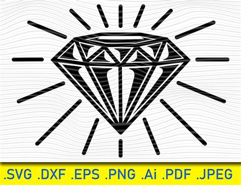 Diamond Svg File Diamond Clipart Diamond Dxf Diamond Silhouette