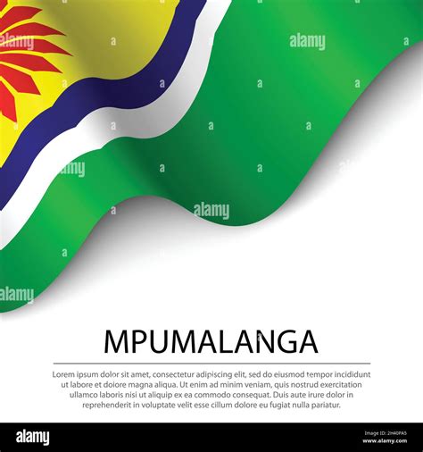 Waving Flag Of Mpumalanga Is A Province Of South Africa On White