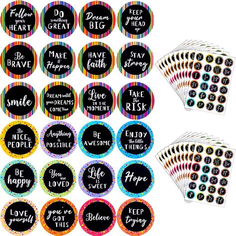 480 Pieces Inspiring Planner Stickers Inspirational Quote Stickers Motivational