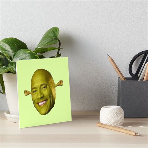 Shrek The Rock Meme Art Board Print For Sale By Tttatia Redbubble