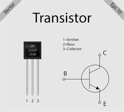 Transistor Elektronische Component Met Zijn Symbool Diagram