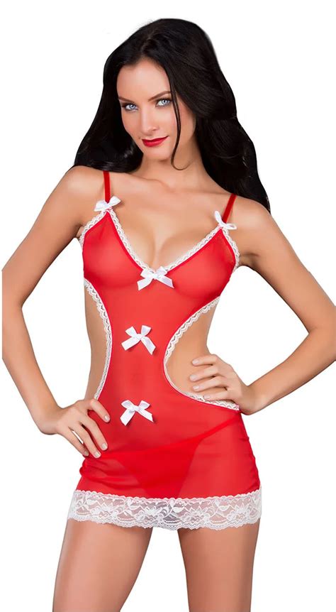 Aliexpress Buy Sexy Babydoll Dresses Red Mesh Babydoll S Sexy Sleepwear Lingerie For