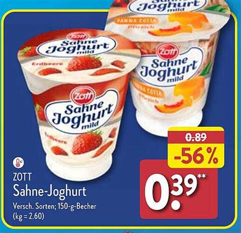 Zott Sahne Joghurt Angebot Bei Aldi Nord Prospekte De