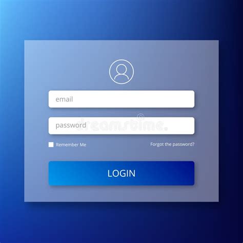 Página De Formulario De Inicio De Sesión Azul Ilustración del Vector