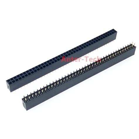 2x40 Pin Double Row Straight Female Pin Header 254mm Pitch Strip