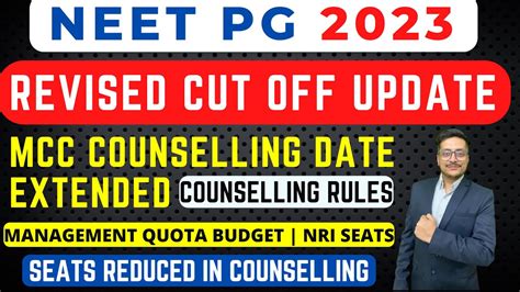 NEET PG 2023 Counselling Update Revised Cut Off Neet Pg 2023 Seats