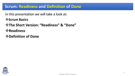 A Kamran S DoD And DoR Definition Of Done And Definition Of Ready In