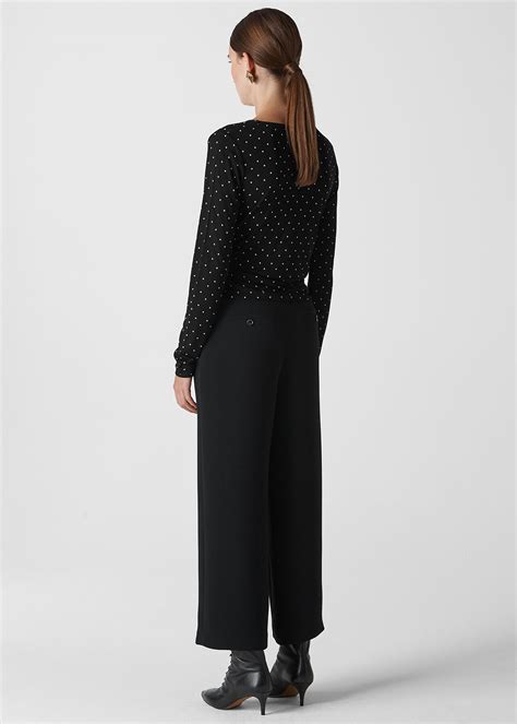 Blackmulti Spot Wrap Tie Top Whistles Whistles Us