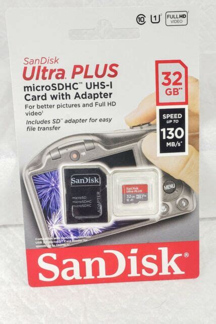 SanDisk Ultra Plus 32gb Micro SDHC Uhs I Memory Card With Adapter For