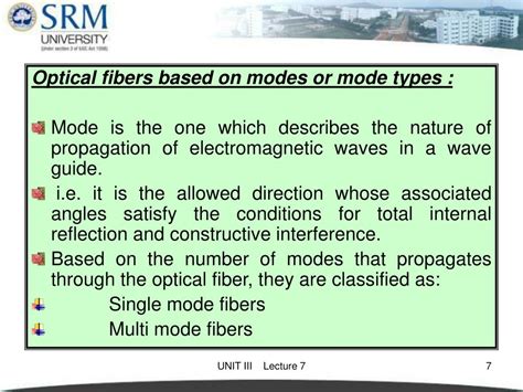 Ppt Types Of Optical Fibre Optical Fibre Based On Modes Or Mode