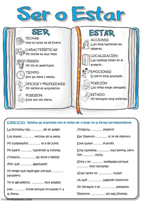 Ser Vs Estar Liveworksheets