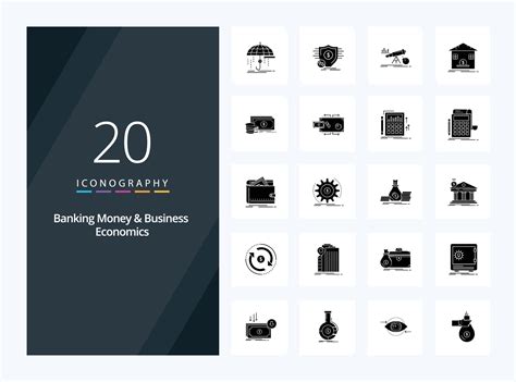 20 Banking Money And Business Economics Solid Glyph Icon For