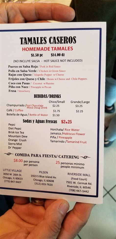 Menu at El Milagro restaurant, North Riverside, W Cermak Rd