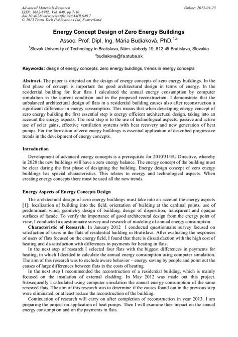 Energy Concept Design Of Zero Energy Buildings Scientificnet