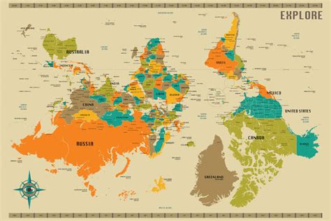 United States Upside Down Map