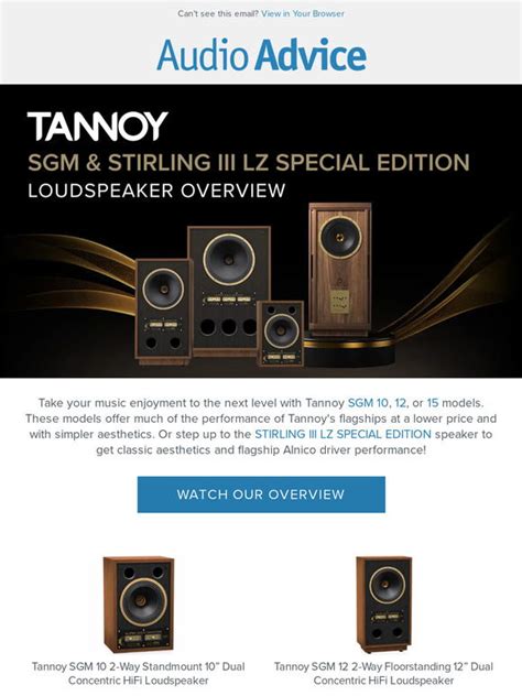 Audio Advice Tannoy Sgm Stirling Iii Lz Special Edition Loudspeaker