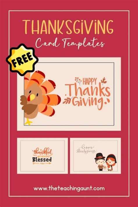 Free Thanksgiving Card Templates The Teaching Aunt