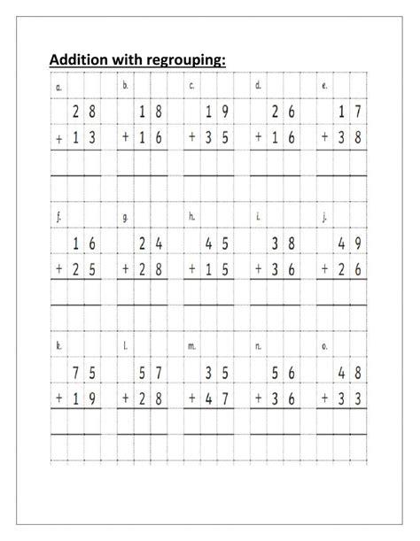 Addition With Regrouping Interactive Activity Live Worksheets