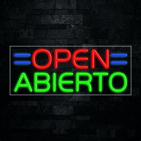 Open Abierto LED Neon Sign 30 L X 12 H 30853 Walmart