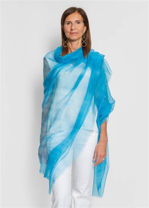 Turquoise Ultralight Cashmere Stole Toosh Milano