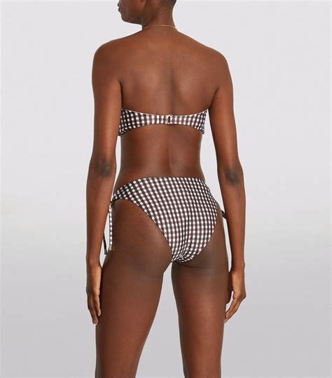 Womens Peony Brown Sunday Gingham Bikini Bottoms Harrods Uk