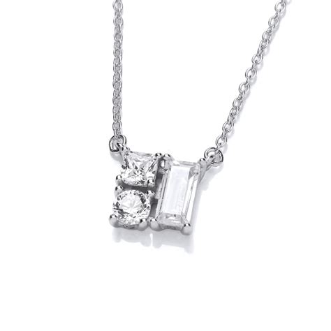 Deco Cubic Zirconia Princess Queens Necklace Cavendish French