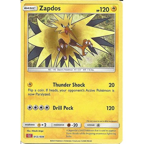 Pokemon Trading Card Game Zapdos Classic Collection Card