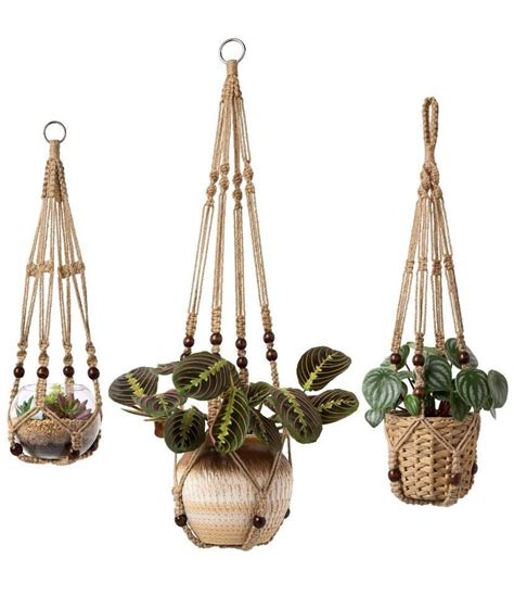 Pack Macrame Plant Hangers Indoor Hanging Planter Basket Etsy