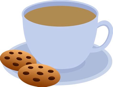 Cup Of Coffee And Chocolate Chip Cookies Free Clip Art