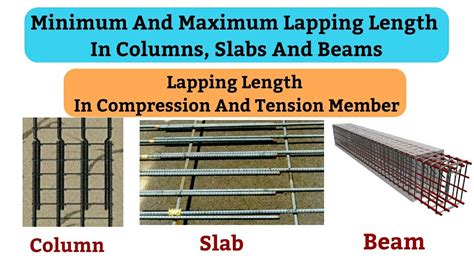 Minimum And Maximum Lapping Length In Column Slab Beam Lap Length In